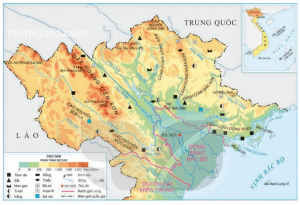 Bản đồ tự nhiên vùng Trung du và miền núi Bắc Bộ